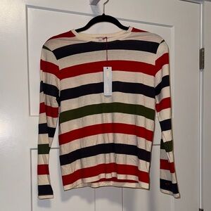 Frances Valentine Oyster Multi Striped Top